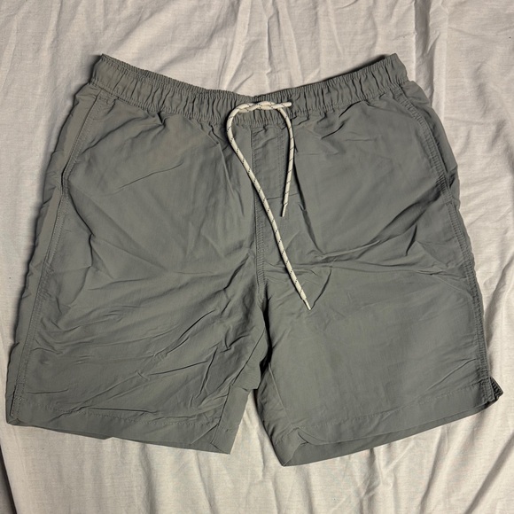 Gray Drawstring Swim Trunks - Picture 1 of 2